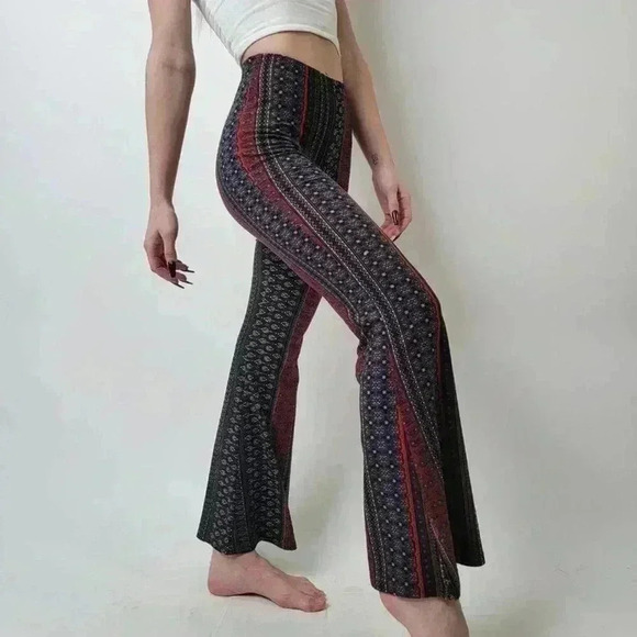 LA Gypsy Flared Boho High Rise Leggings - S - Picture 6 of 11